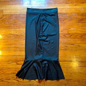 Black Pleather Pencil Skirt